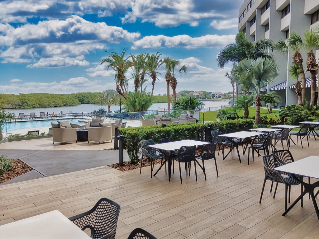 Patio at the Double Tree Rocky Point Waterfront in Tampa